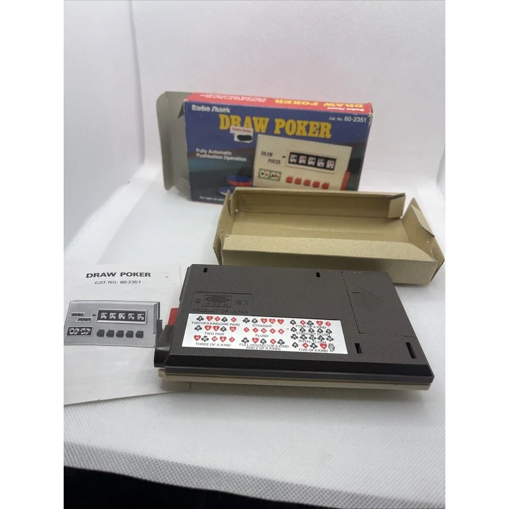 NIB Tested Vintage 80s Radio Shack Draw Poker Card Game Japan 60-2351